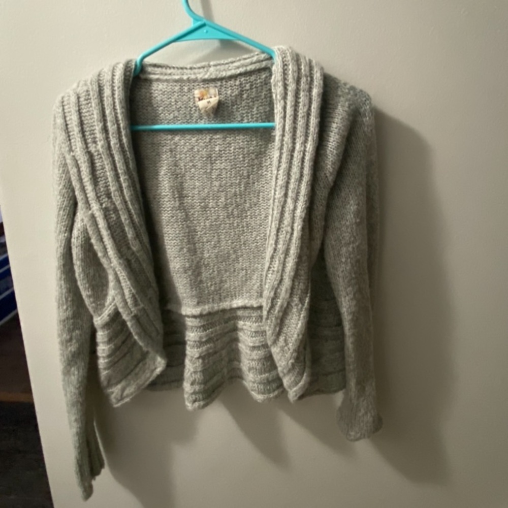 Womens medium light gray fuzzy sweater from Mudd